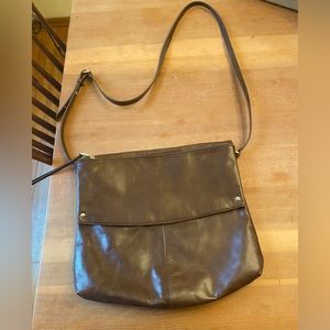 HOBO brand leather shoulder/crossbody bag. Dark brown. Used once.